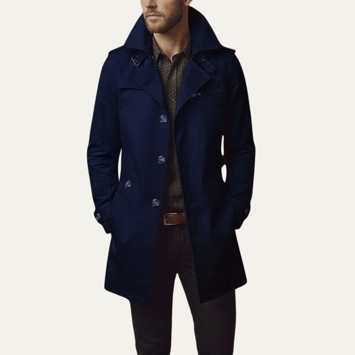 Manteau caban homme double boutonnage élégant