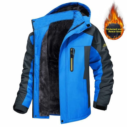 Wasserdichte Herren-Skijacke, Fleece-gefüttert, winddicht