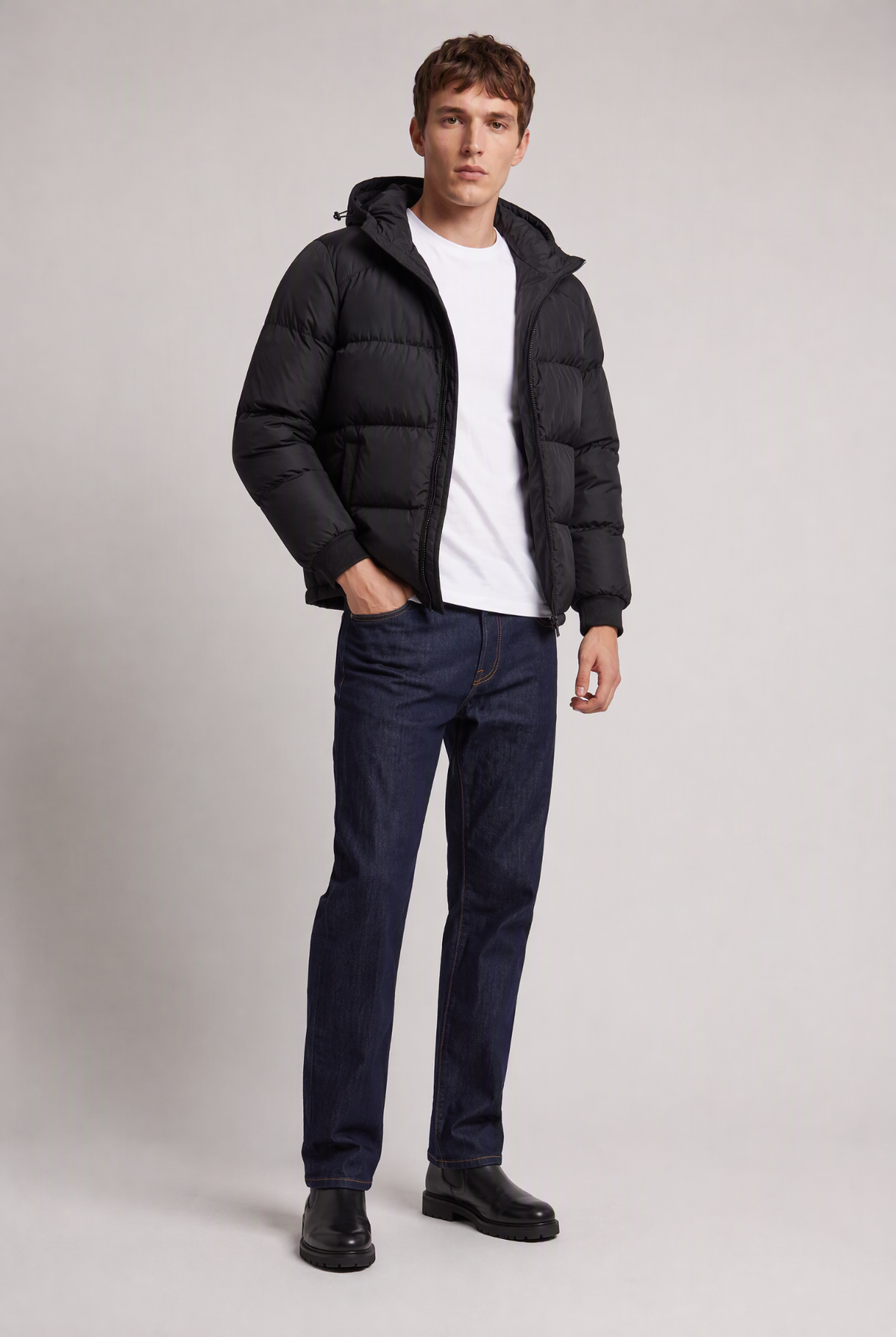 Doudoune homme à capuche coupe ample hiver