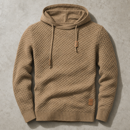 Herren-Kapuzenpullover mit weichem Strukturstrick
