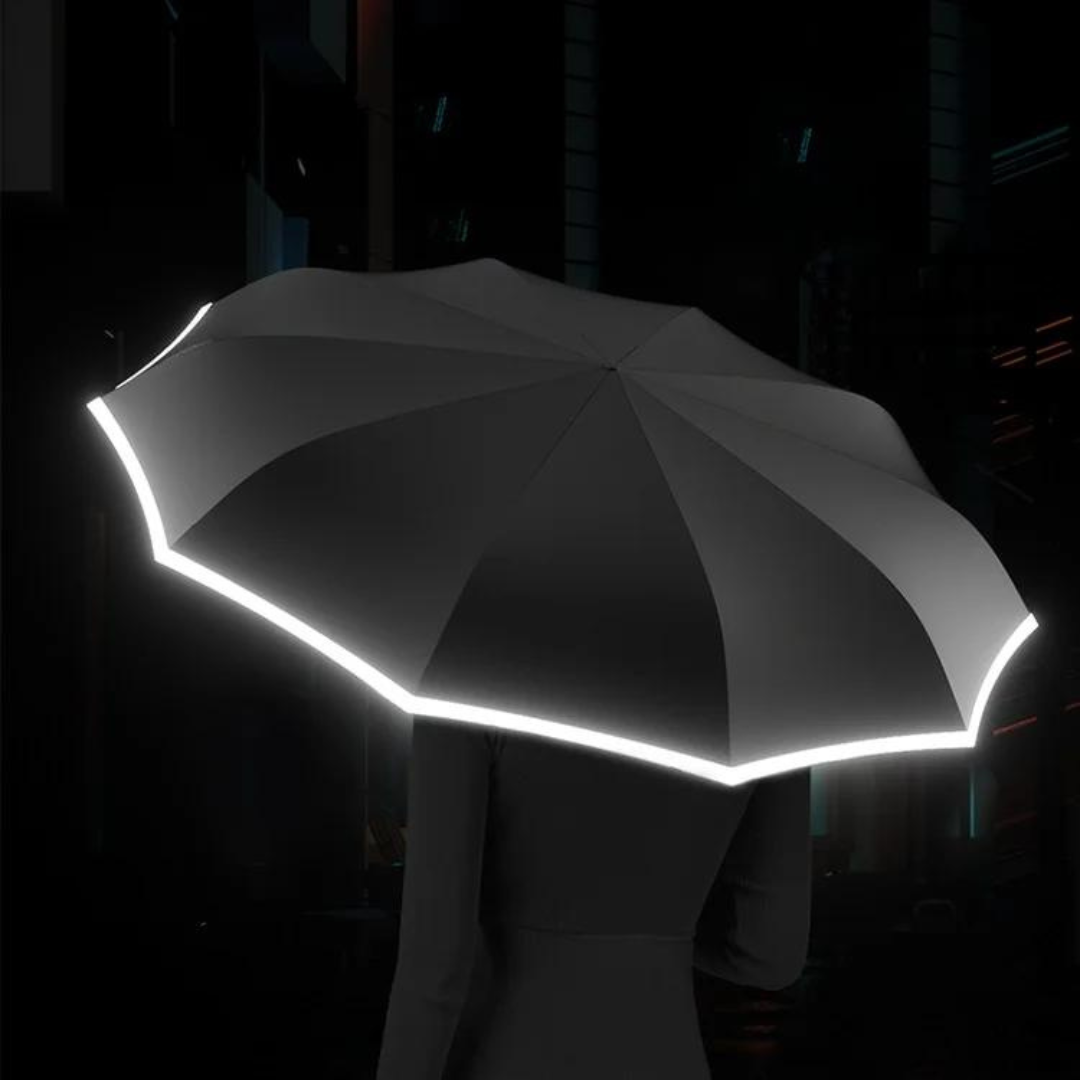 Kompakter automatischer Regenschirm, winddicht und reflektierend