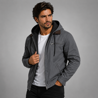 Veste homme capuche doublure polaire chaude hiver