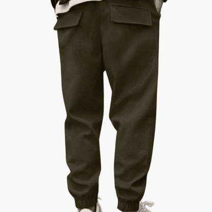 Pantalon cargo homme coupe décontractée coton multipoches