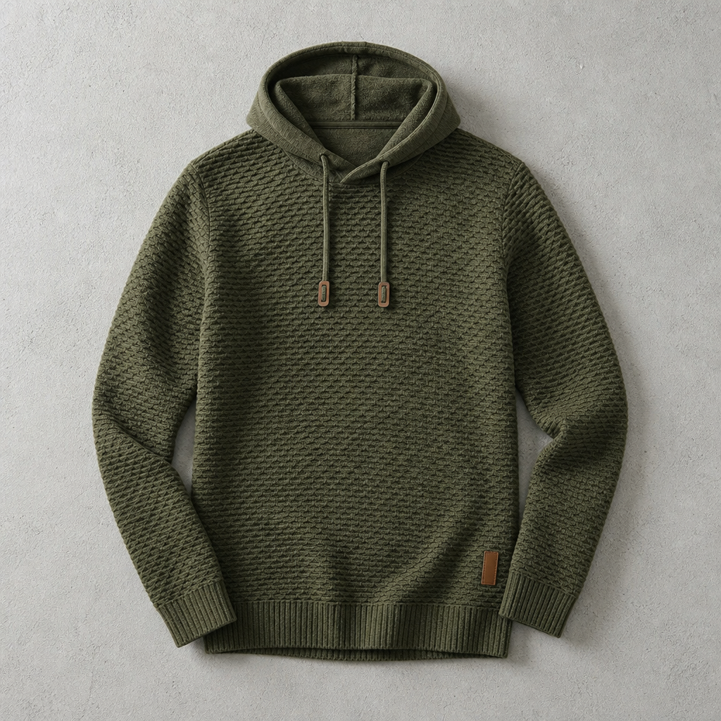Herren-Kapuzenpullover mit weichem Strukturstrick