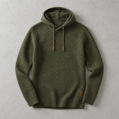 Herren-Kapuzenpullover mit weichem Strukturstrick