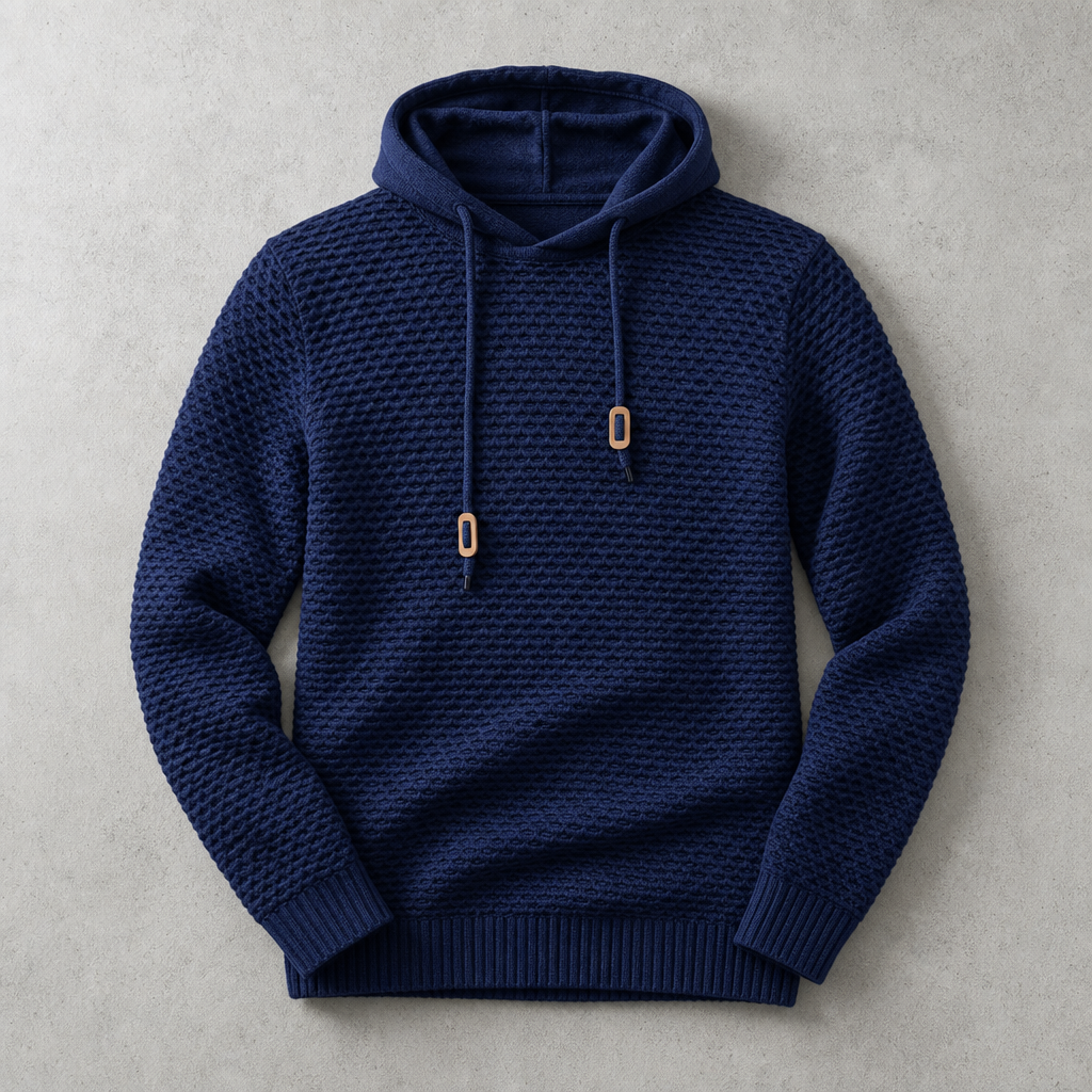 Herren-Kapuzenpullover mit weichem Strukturstrick