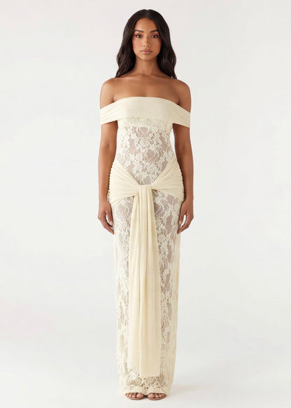ARIA Robe Longue Dentelle – Robe Élégante Longueur Sol