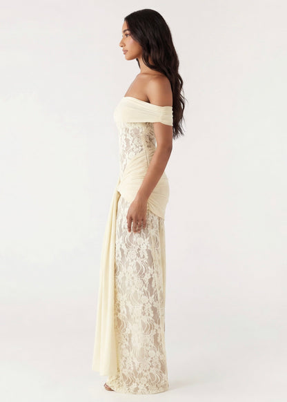 ARIA Robe Longue Dentelle – Robe Élégante Longueur Sol