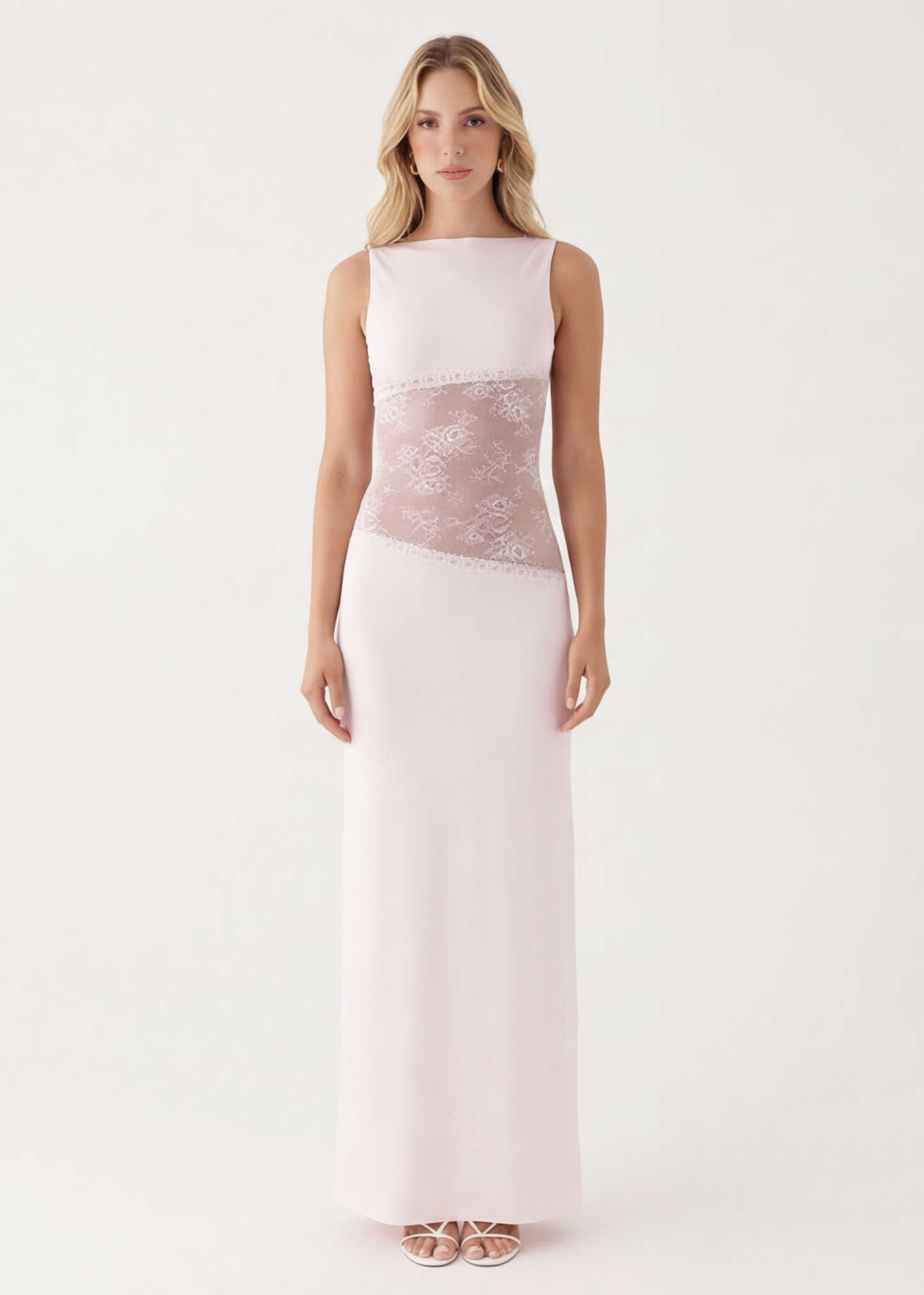 ARIA Robe Maxi Voile Découpé – Minimaliste et Dos Nu