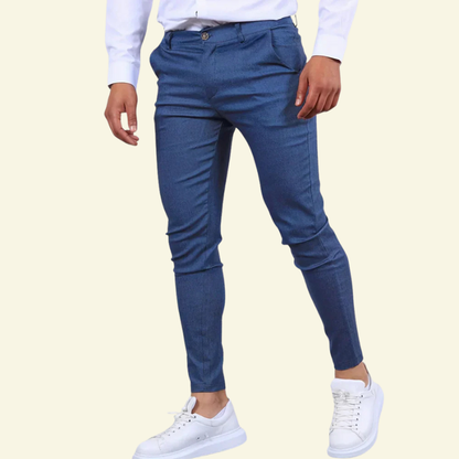 Pantalon homme coton stretch coupe ajustée