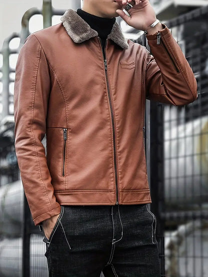 Eleganter Herren-Lederblouson für Herbst und Winter