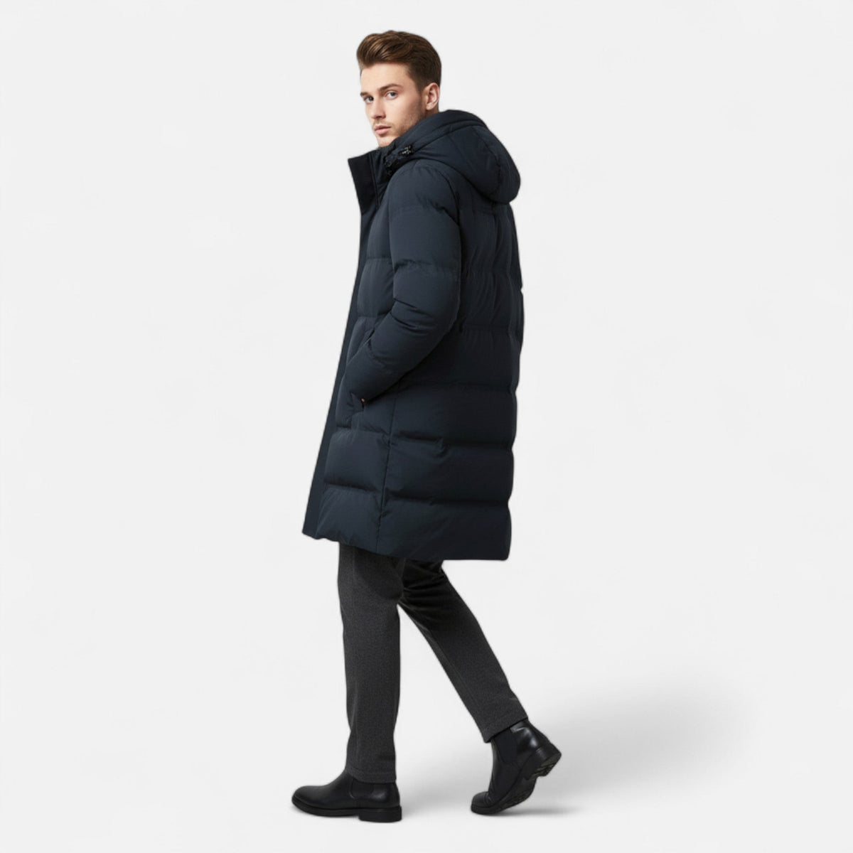 Warmer und eleganter Winterparka für Herren mit Daunenfüllung