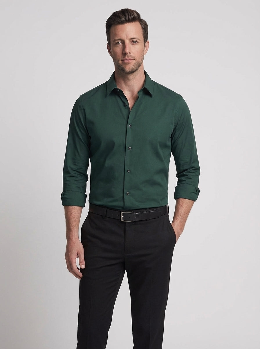 Chemise homme coupe ajustée manches longues élégante