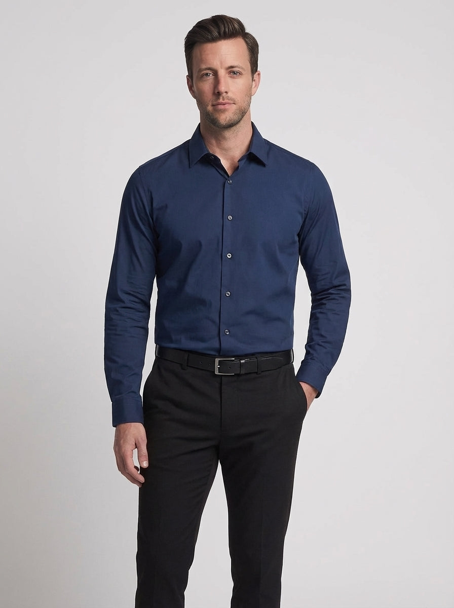 Chemise homme coupe ajustée manches longues élégante