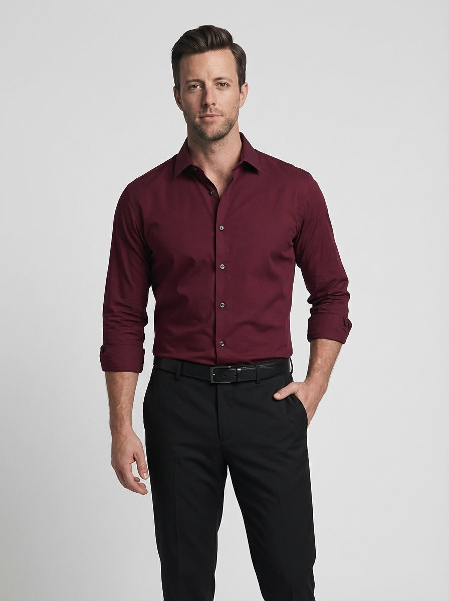 Chemise homme coupe ajustée manches longues élégante
