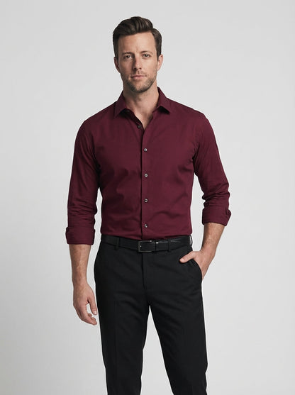 Chemise homme coupe ajustée manches longues élégante