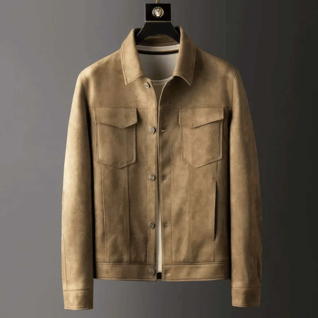 Veste en daim homme coupe ajustée élégance intemporelle