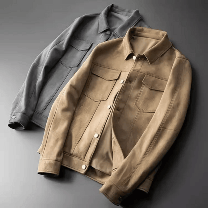 Veste en daim homme coupe ajustée élégance intemporelle