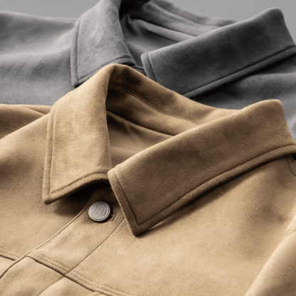 Veste en daim homme coupe ajustée élégance intemporelle