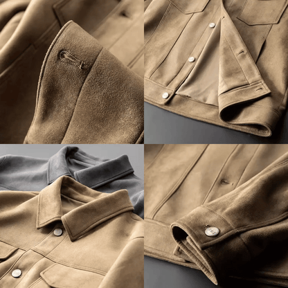 Veste en daim homme coupe ajustée élégance intemporelle