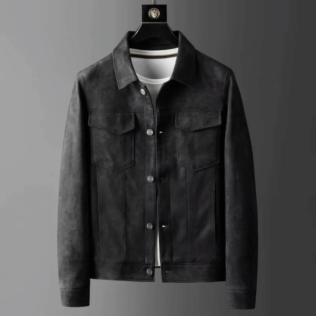 Veste en daim homme coupe ajustée élégance intemporelle