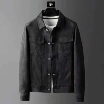 Veste en daim homme coupe ajustée élégance intemporelle