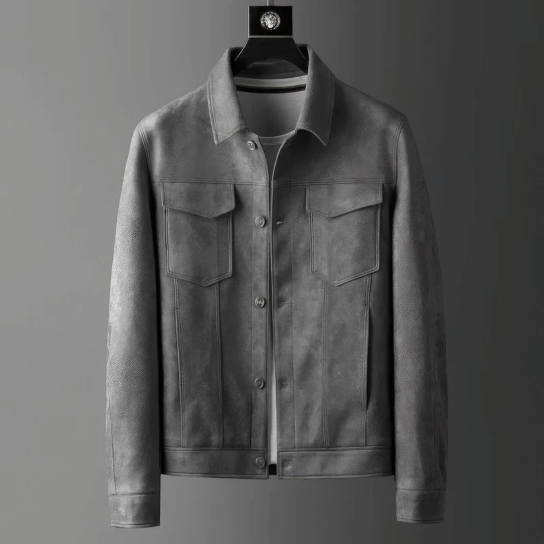Veste en daim homme coupe ajustée élégance intemporelle