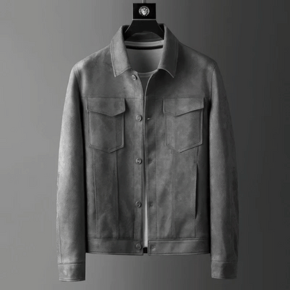 Veste en daim homme coupe ajustée élégance intemporelle