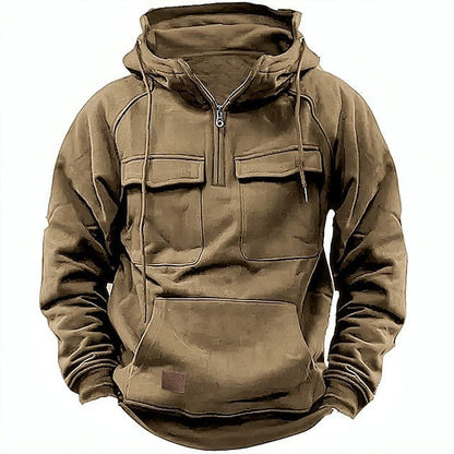 Herren-Fleece-Hoodie mit Viertelreißverschluss für den Winter
