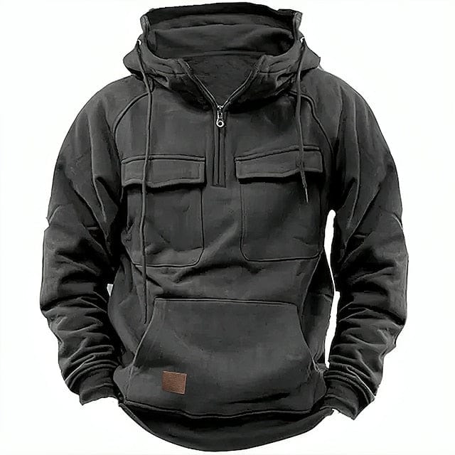Herren-Fleece-Hoodie mit Viertelreißverschluss für den Winter