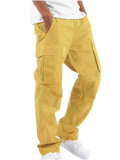Pantalon cargo homme confortable coupe oversize multi-poches