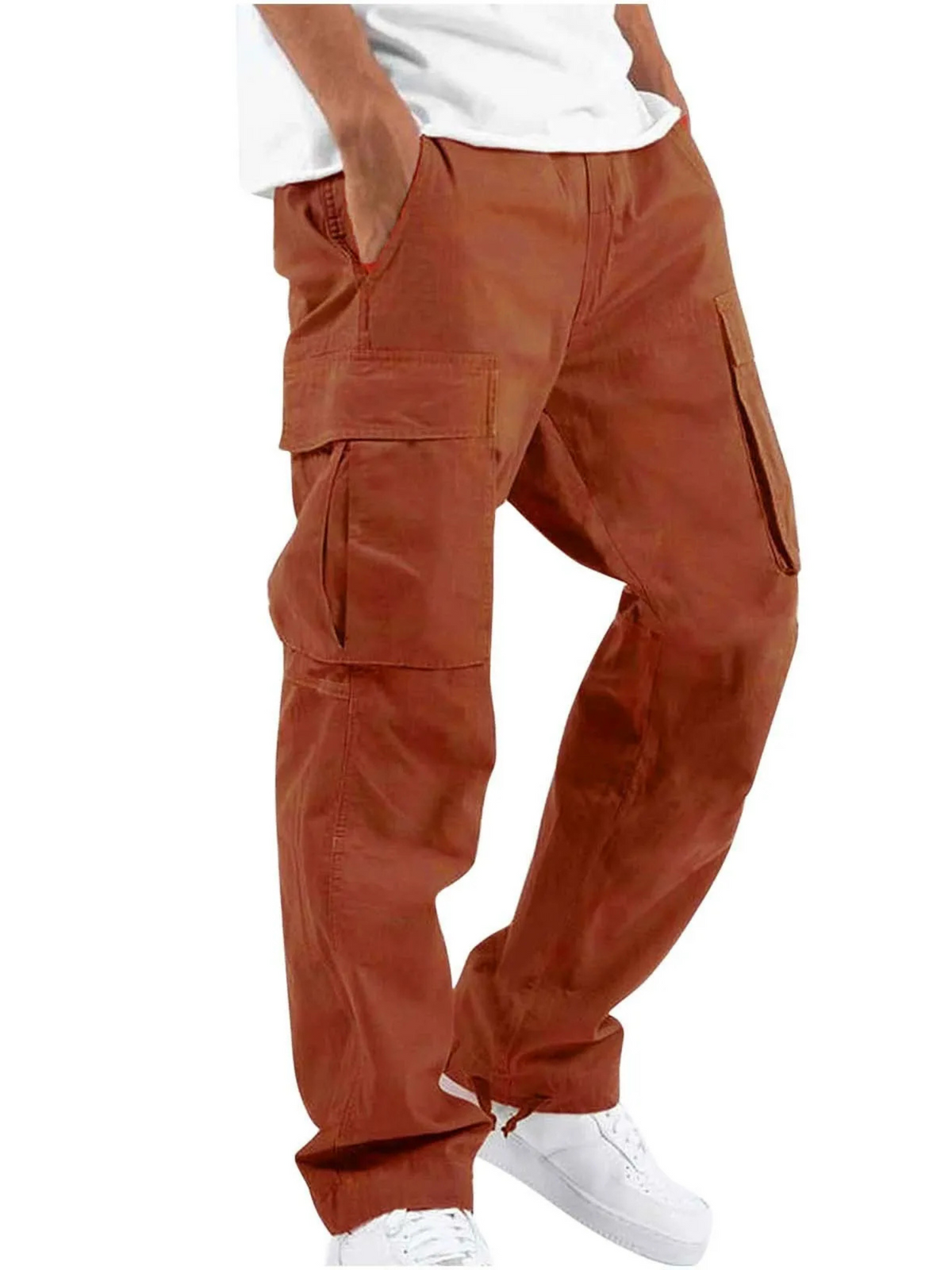 Pantalon cargo homme confortable coupe oversize multi-poches