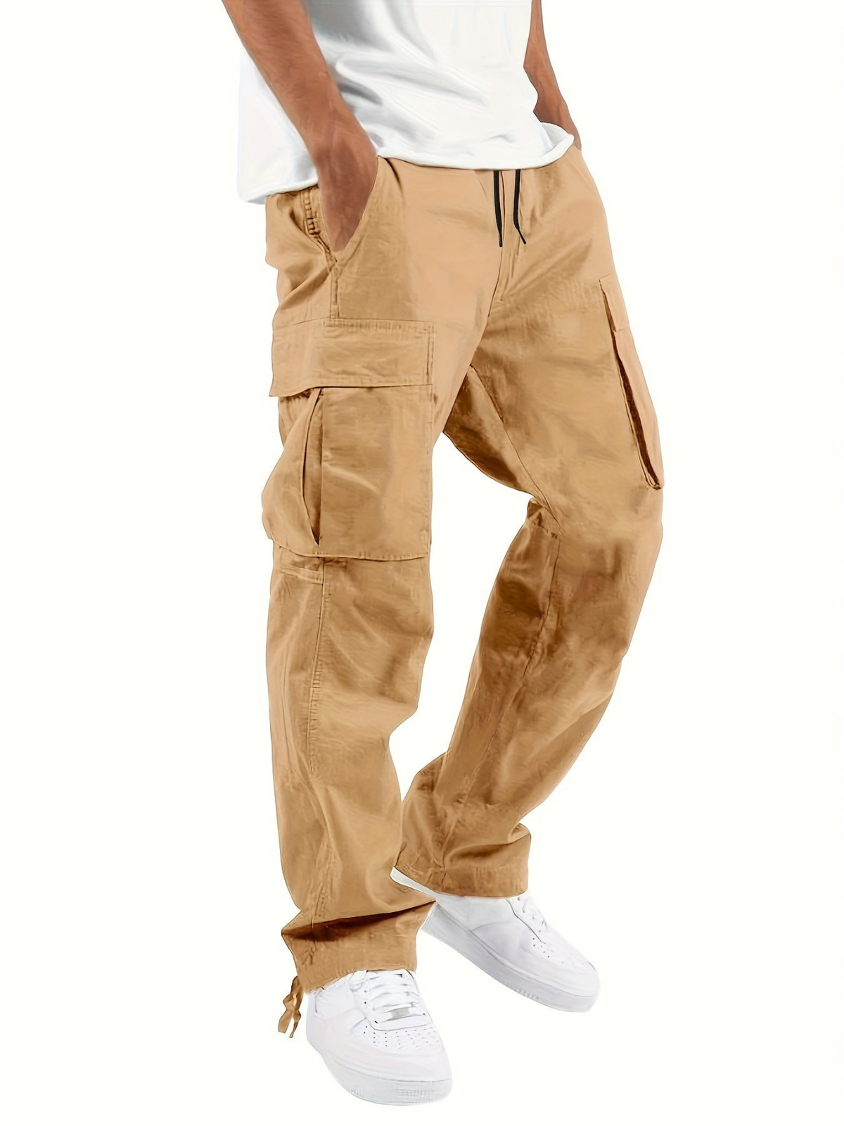 Pantalon cargo homme confortable coupe oversize multi-poches