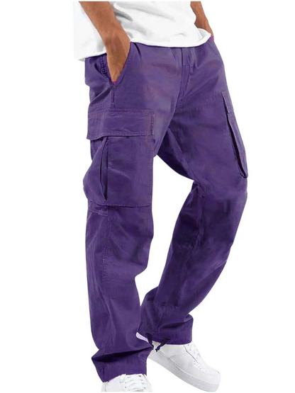Pantalon cargo homme confortable coupe oversize multi-poches