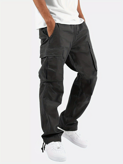 Pantalon cargo homme confortable coupe oversize multi-poches
