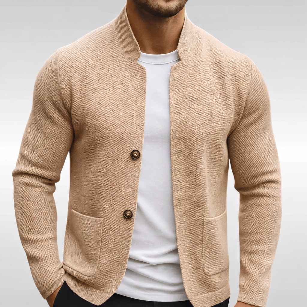 Lässiger, eleganter Herren-Cardigan mit Strukturstrick