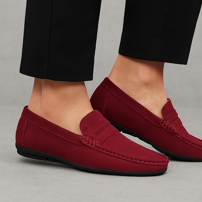 Mocassins homme daim véritable assise plantaire coussinée