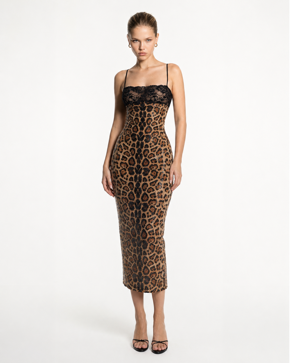 Robe Maxi Wild After Dark – Léopard et Dentelle pour Soirée