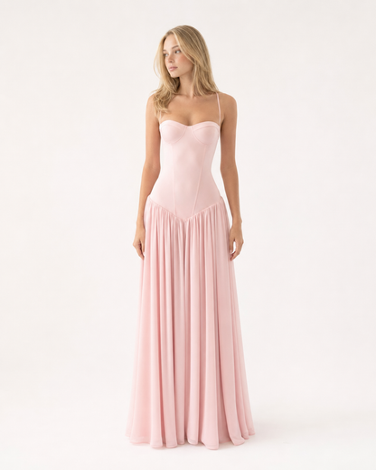 Robe Maxi Blush Belle – Silhouette Fluide et Élégamment Chic