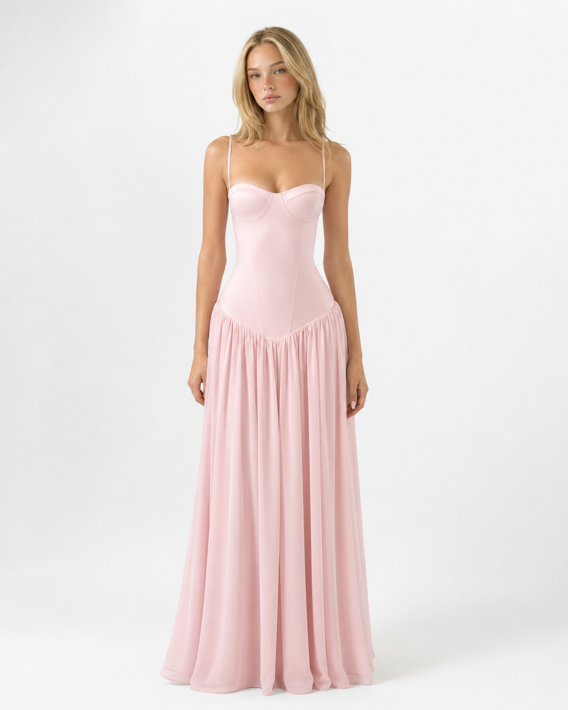 Robe Maxi Blush Belle – Silhouette Fluide et Élégamment Chic