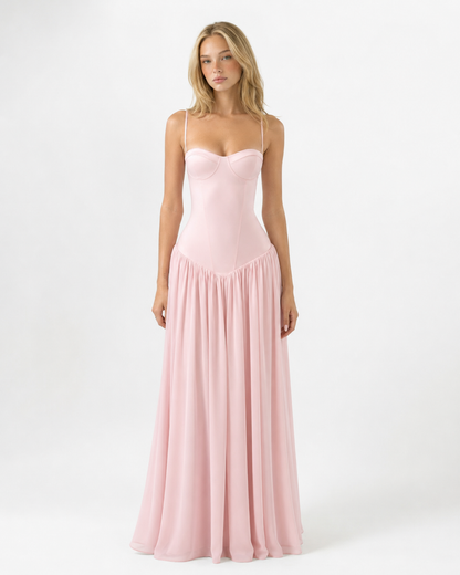 Robe Maxi Blush Belle – Silhouette Fluide et Élégamment Chic