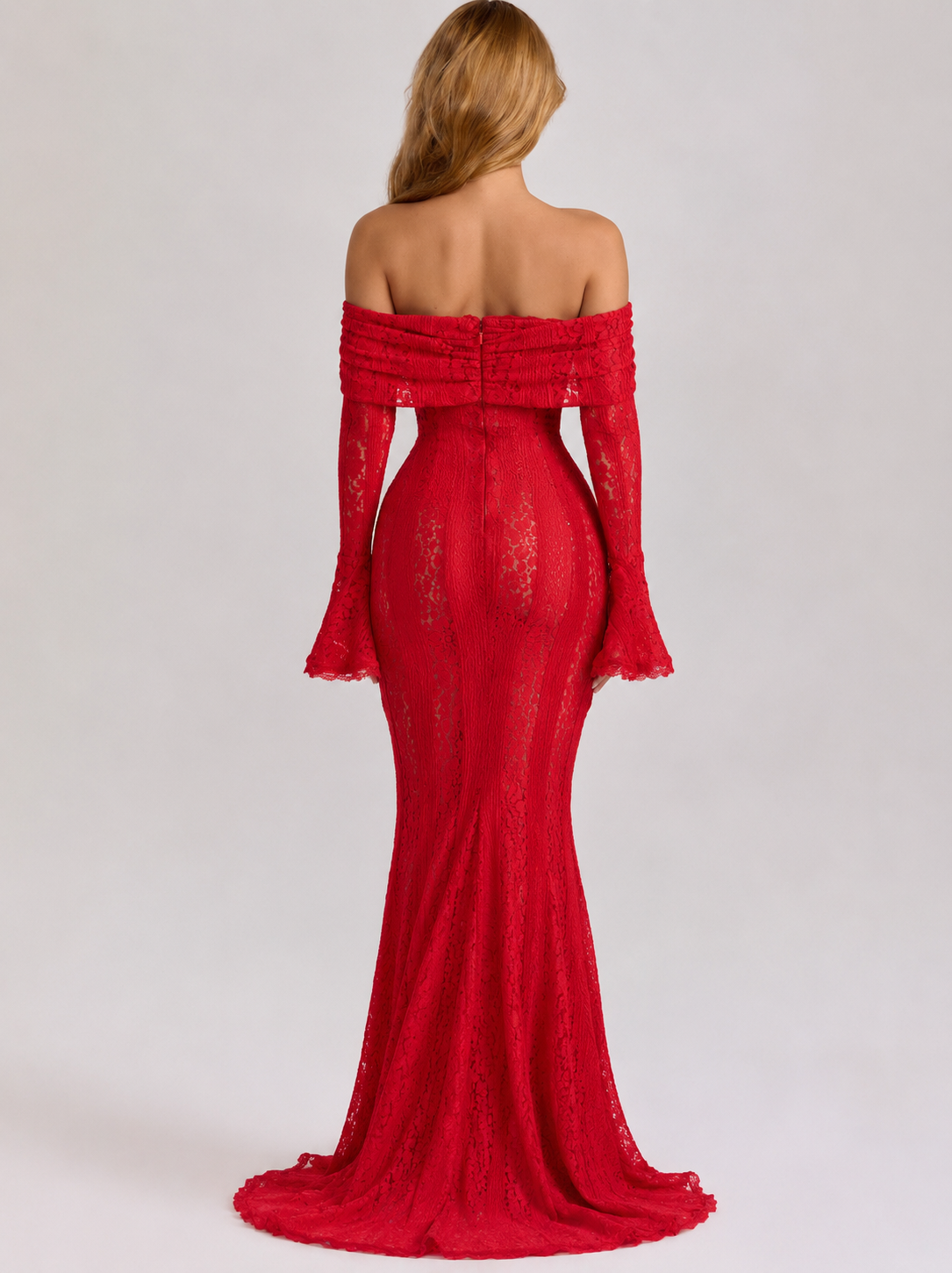 Robe Longue Dentelle Éthérée – Élégance Romantique et Délicate