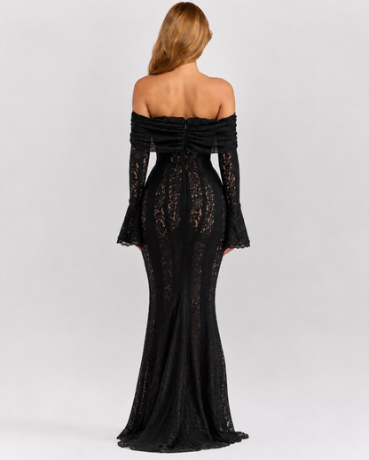 Robe Longue Dentelle Éthérée – Élégance Romantique et Délicate