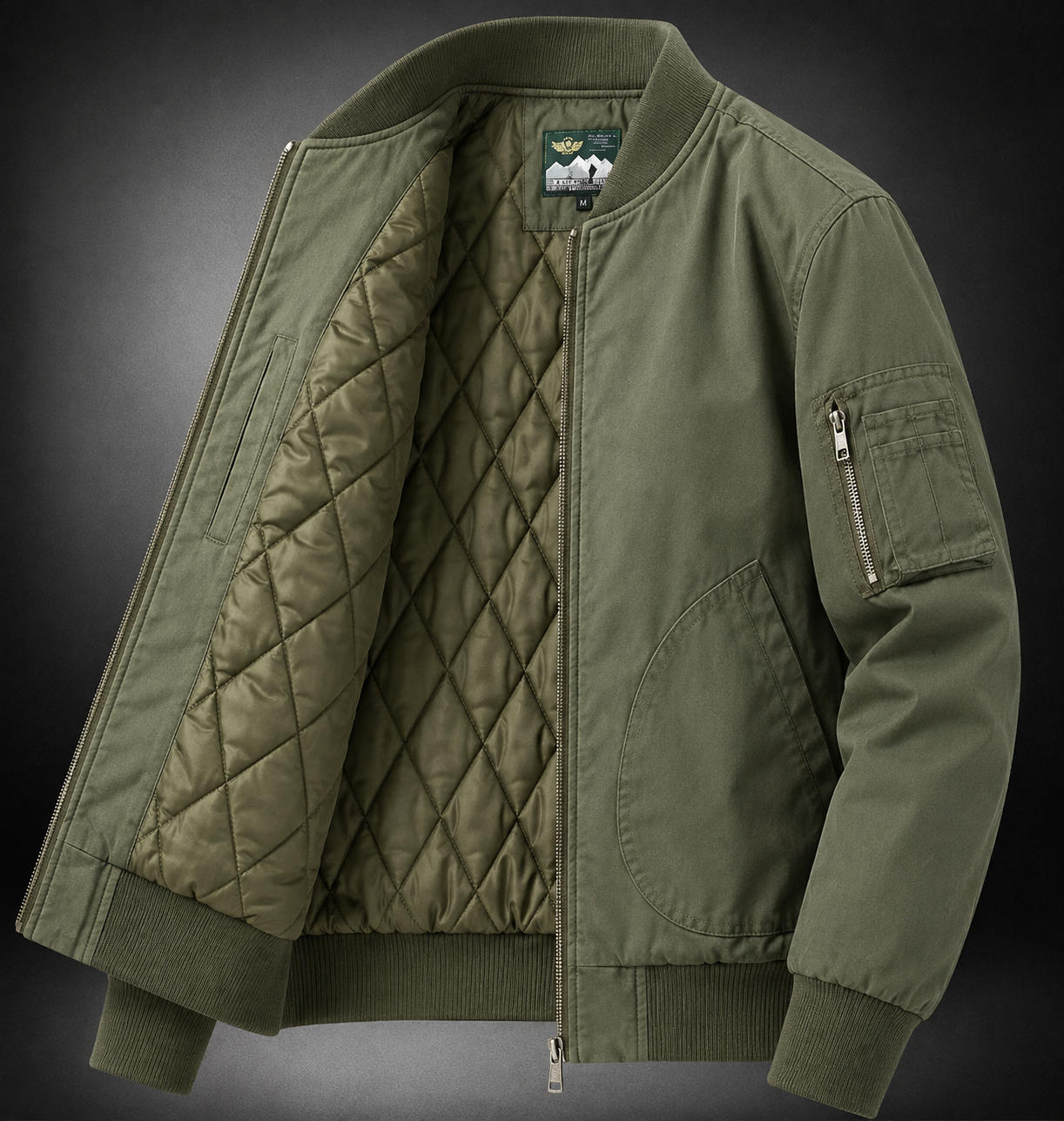 Blouson bomber homme coupe décontractée col baseball