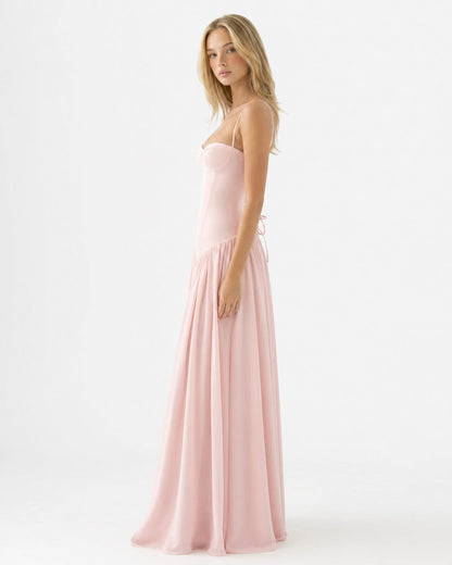Robe Maxi Blush Belle – Silhouette Fluide et Élégamment Chic
