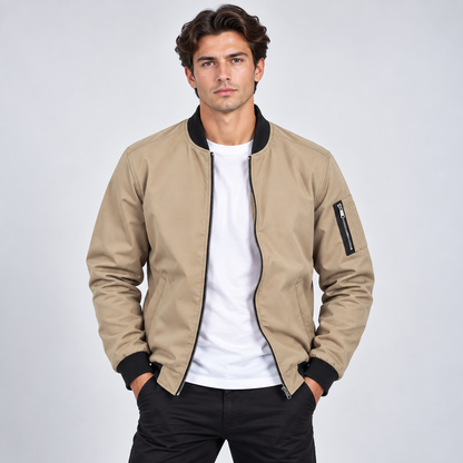 Leichte Utility-Bomberjacke für Herren mit Rippkragen