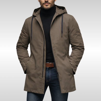 Manteau homme hiver isolé mi-long coupe décontractée