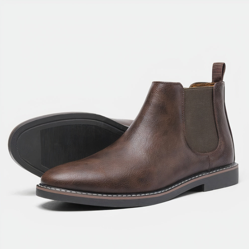 Elegante Chelsea-Boots für Herren aus Leder mit rutschfester Sohle