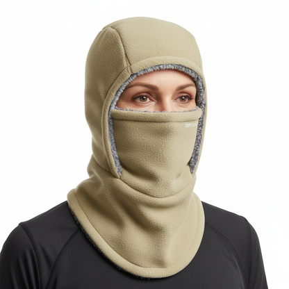 Cagoule polaire coupe-vent unisexe pour hiver froid