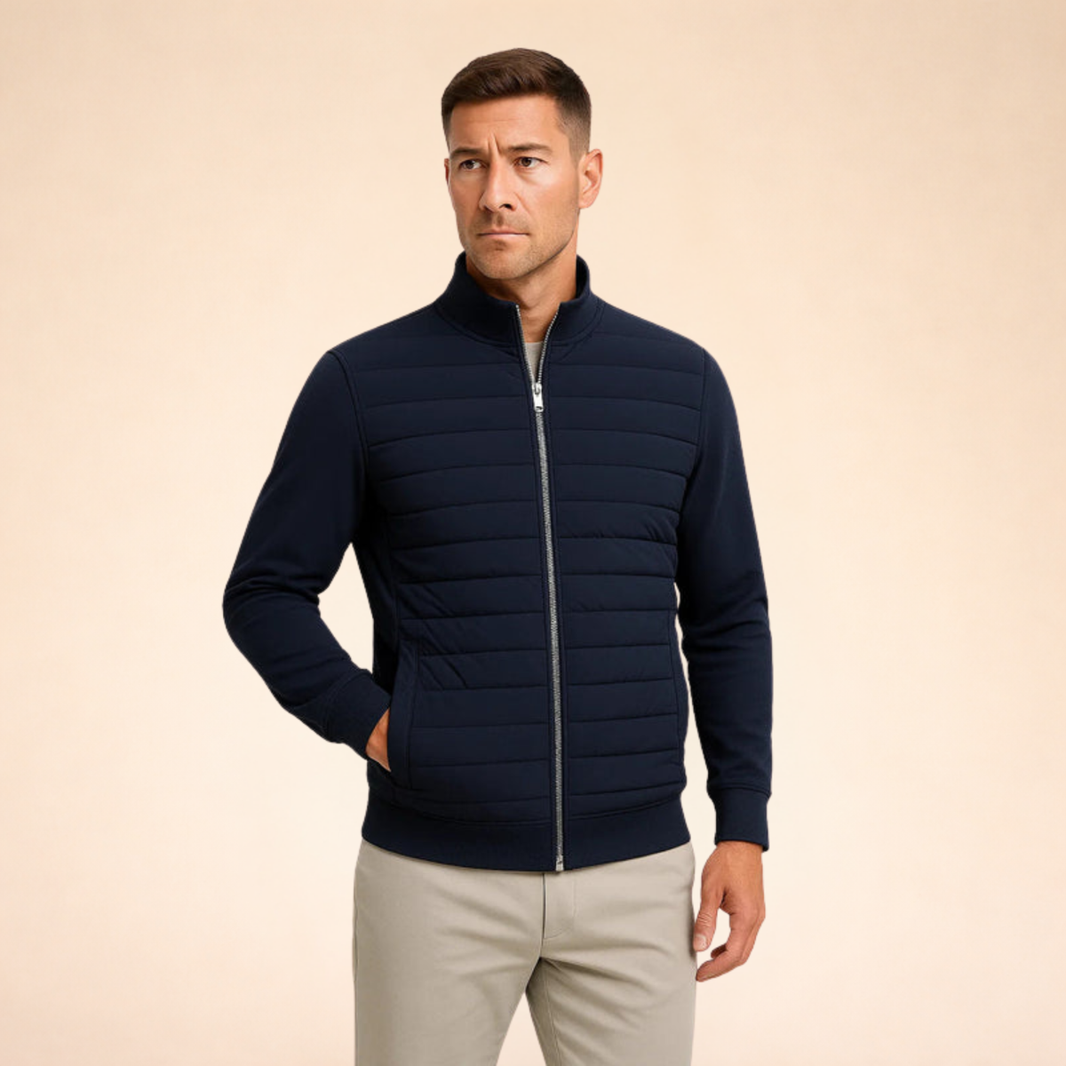 Veste homme hybride matelassée coupe regular